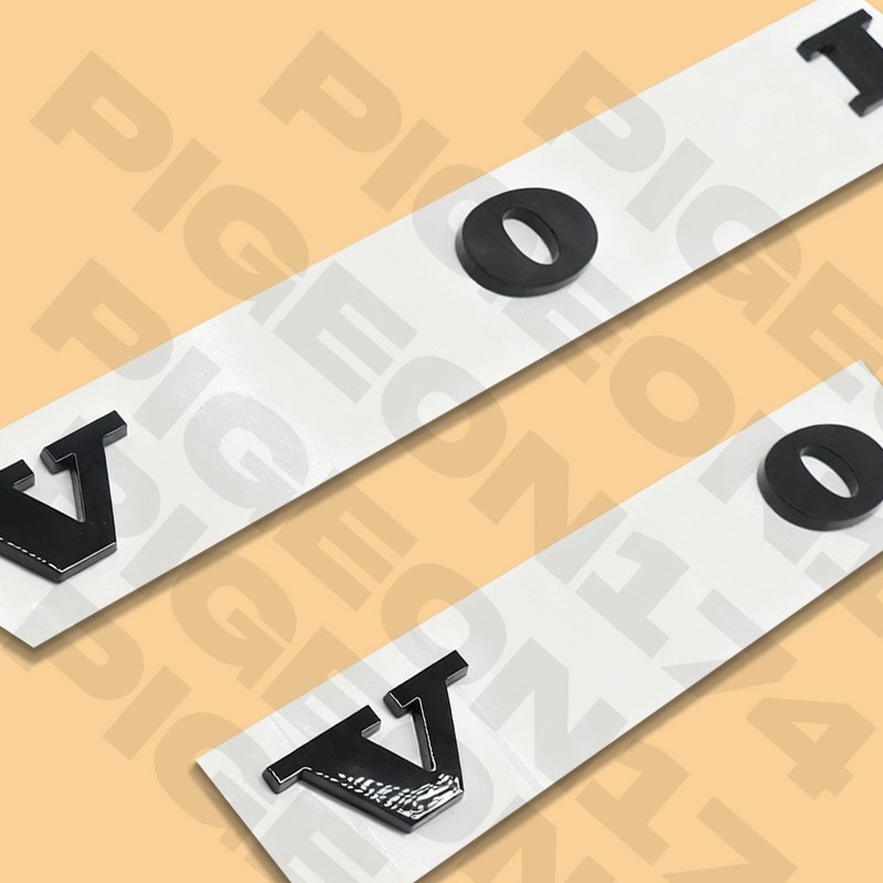 Rear Liftgate Emblem For Volvo Letter Nameplates Gloss Black Badge Raised Decal