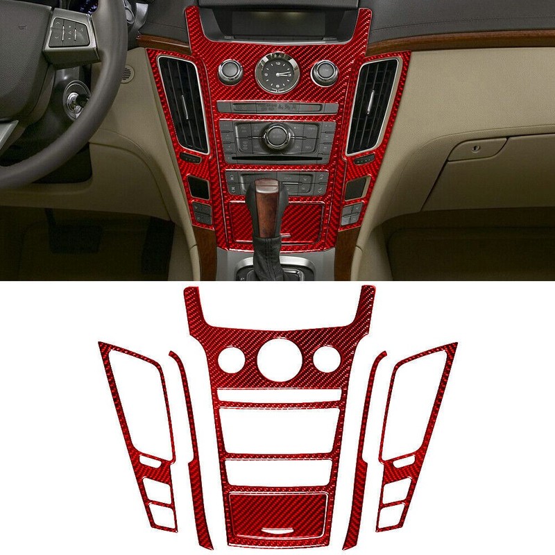 31PCS NEW Real Red Carbon Fiber Whole Interior Trim Set For Cadillac CTS 2008-13 gallery