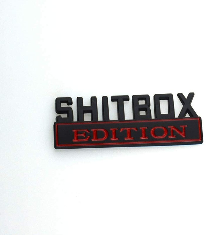 1x SHITBOX EDITION emblems 3D Fender Badge Decal Car Truck Black Red gallery