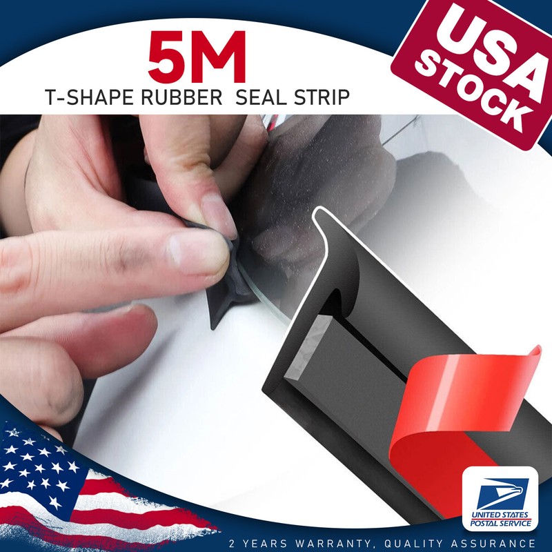 16 Feet Rubber Seal Strip T-shape Moulding Trim Car Door Weather Strip Edge