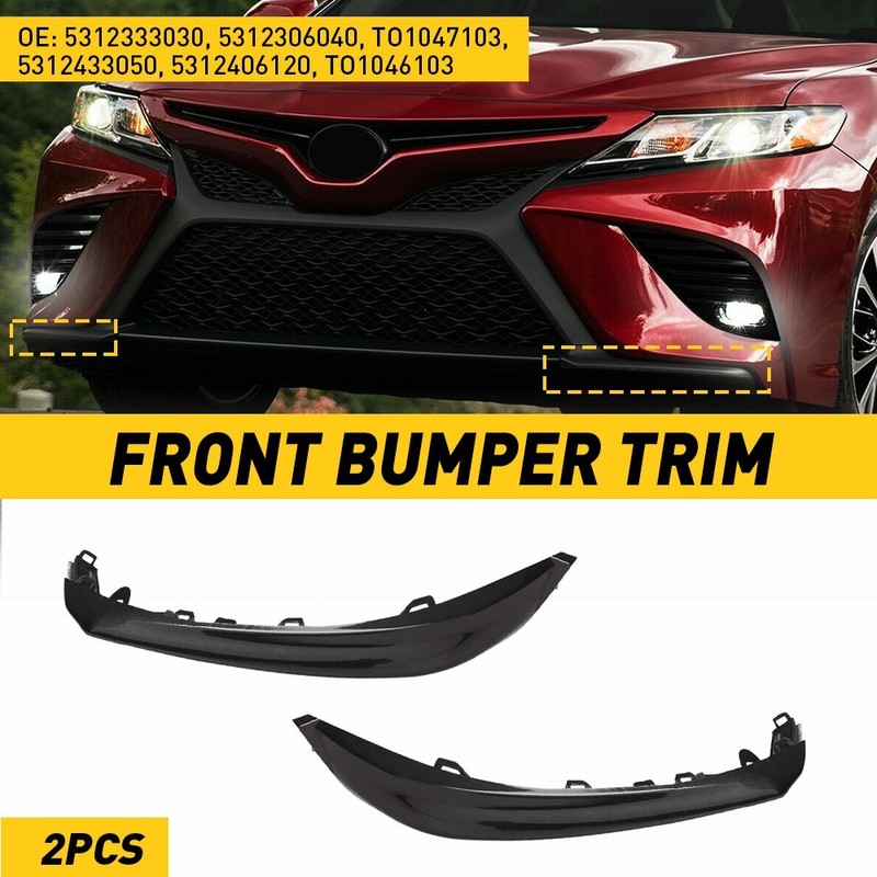 2Pcs For 2018 19 2020 Toyota Camry SE XSE Front Bumper Lower Grille Trim Molding