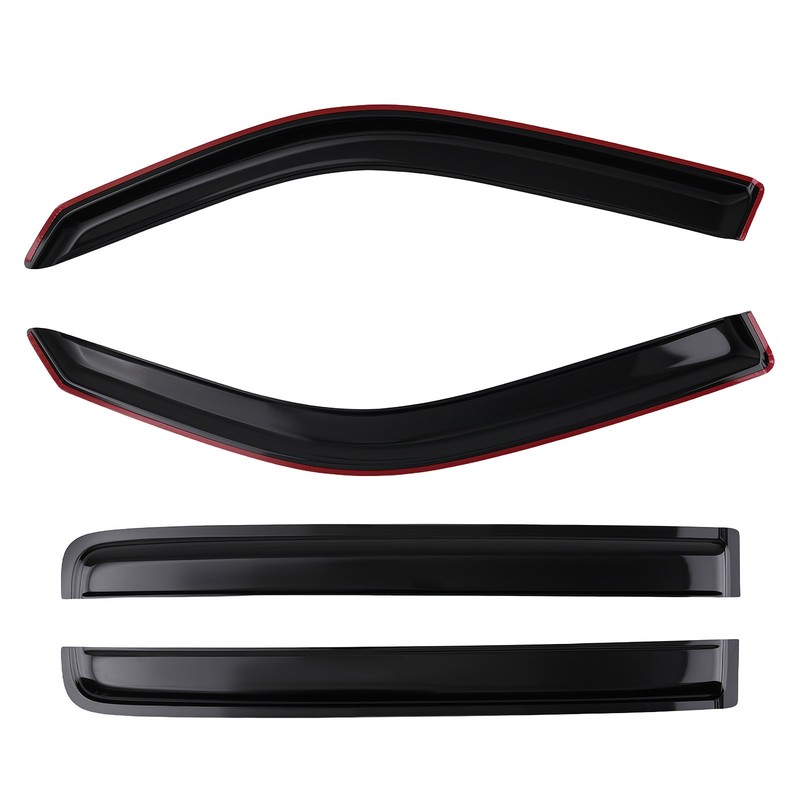 Window Rain Guard Visor for Honda Pilot 2009-2015 Front Rear Black Set