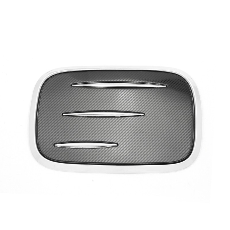Fuel Oil Gas Tank Cover Cap Trim Chrome & Carbon Fiber Steel For Honda CRV 5th gallery