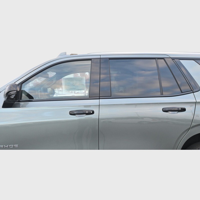 6 Piece Metallic Black Tape-on Window Trim Set Fits 2021-2024 Chevrolet Tahoe gallery