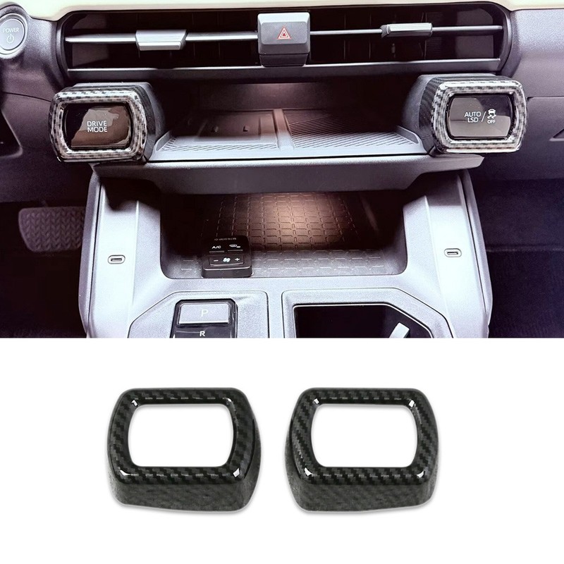 For Toyota RAV4 2026 Center Console Dashboard Button Trim Carbon Fiber Black ABS