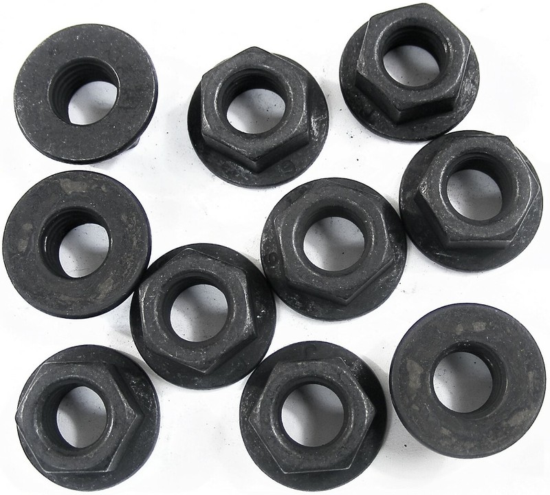HYUNDAI Flange Nuts- M10-1.50 Thread- 15mm Hex- 21mm Flange- 10 nuts- #198