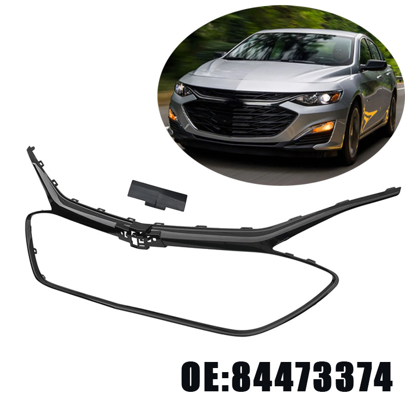 For 2019-2022 Chevrolet Malibu Front Bumper Glossy Black Grille Trim 84473374