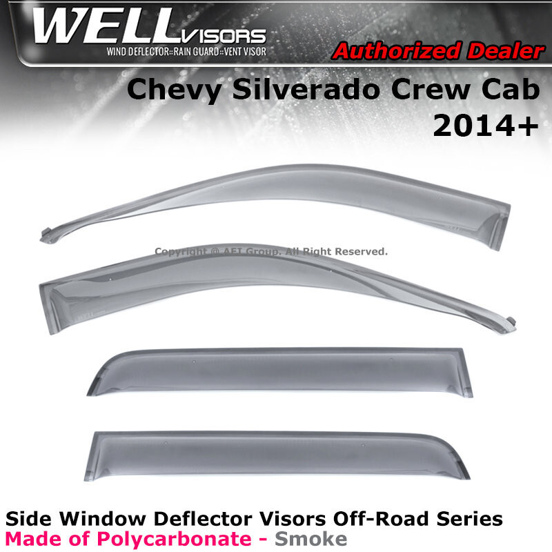 WELLvisors for Silverado Sierra 14-18 Crew Cab Side Window Visor Off-Road