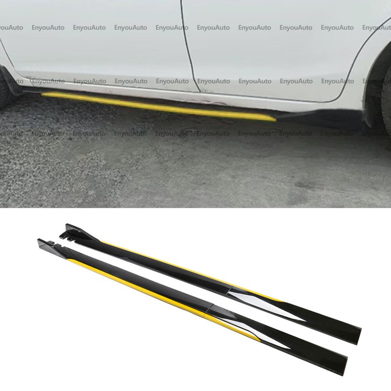 For Acura Integra 86″ Side Skirt Extension Rocker Panel Splitter Black Yellow
