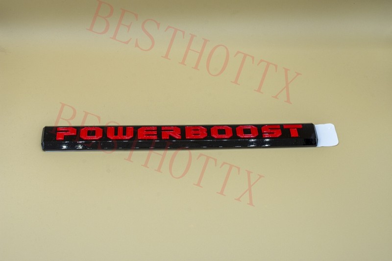 1 x POWERBOOST Latter Emblem Left Door Red Black 10×1 inches 2019-2023 F-150