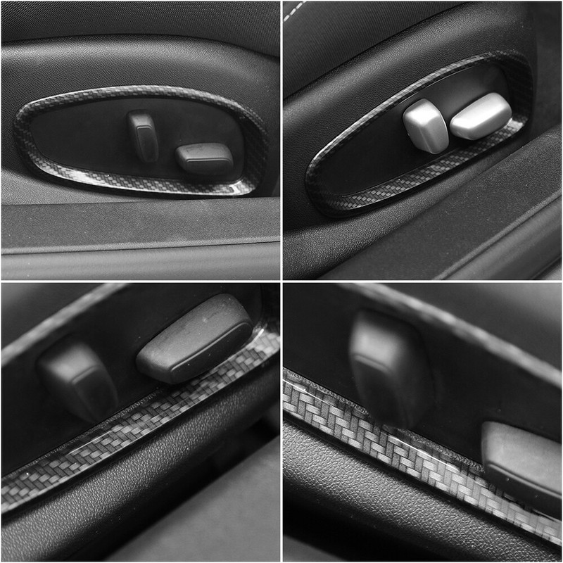 2pcs Seat Adjust Switch Button Ring Cover Trim For Chevrolet Camaro 2017+ Carbon gallery