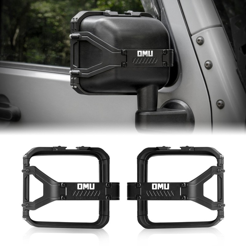 Aluminum Rearview Mirror Rain Shield Frame w/Camera Mount Fit 2007-2017 Jeep JK