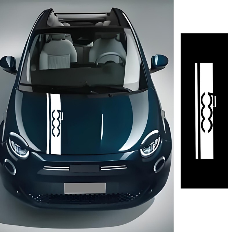 1Pc Stripe Graphics Multicolour Vinyl Decal For Fiat 500 Car Engine Hood Sticker gallery