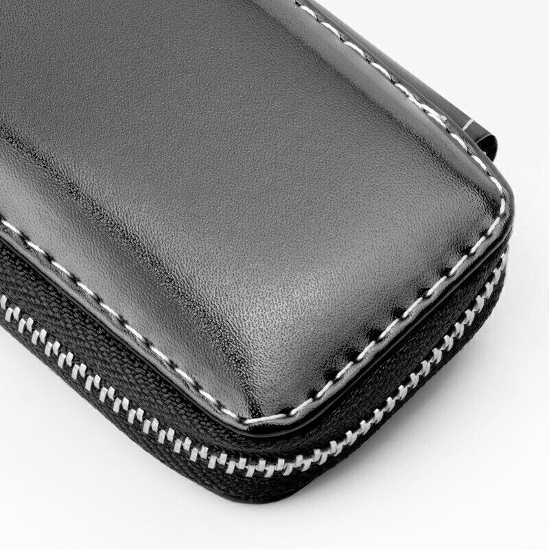 Cowhide Leather Car Key Case Keychain Remote Key Fob Cover for Cadillac gallery