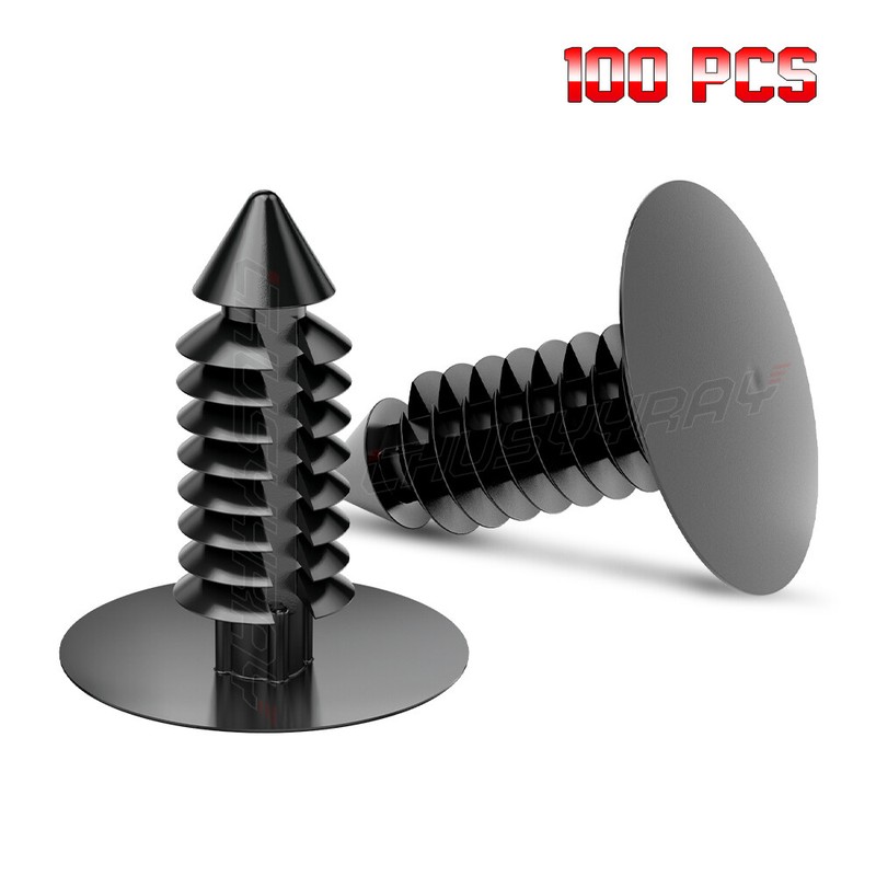 100x Push Type Clip Plastic Retainer Bumper Fender X-Mas Tree Rivet Fit 9mm Hole gallery