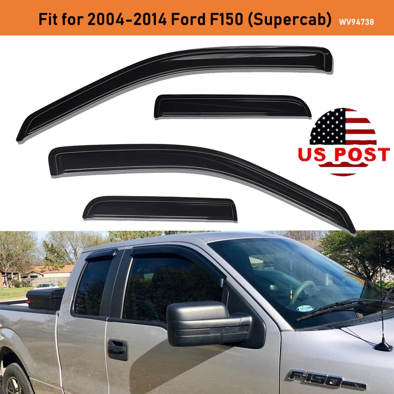 For 2004-2014 Ford F150 F-150 SuperCab Extended cab Rain Guard Window Vent Visor