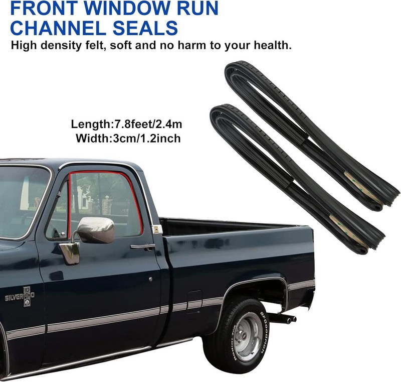 Weatherstrip Kit Door Window Run Channel Sweep Felt Seal Kit For 73-80 Chevy GMC gallery