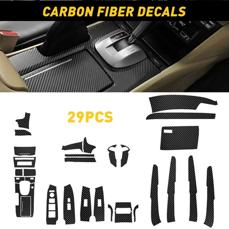 FOR Honda 2008-2012 Accord Carbon Fiber Interior Decor Style Cover Trim 29PCS