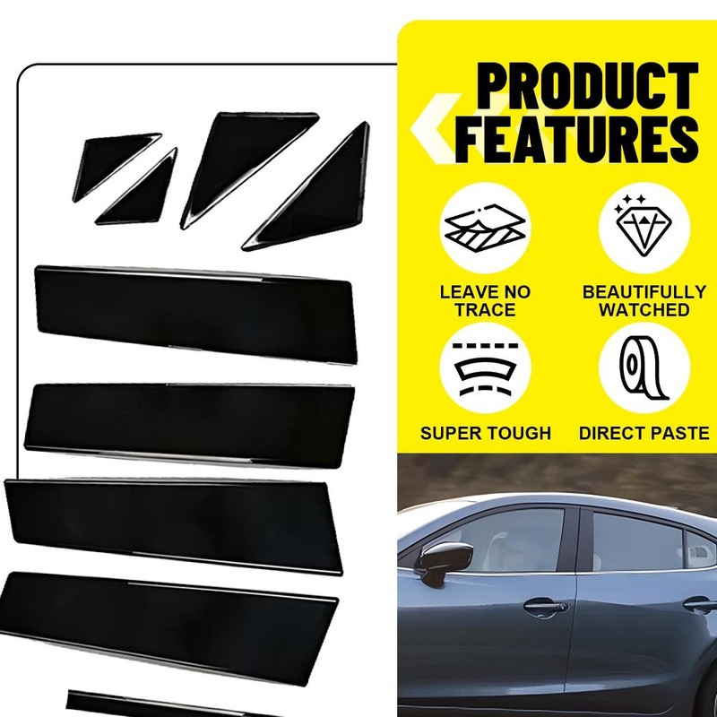 10Pcs Molding B-Pillar Post Door Window Trim FOR Mazda 3 Axela 2014-2018 Black` gallery
