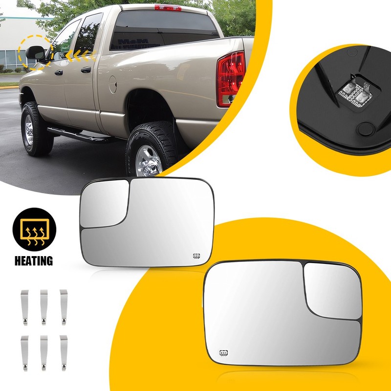 Mirror Glass For 2005-2008 2009 Dodge Ram 1500 Heated LH&RH 5161011AA 5191035AA