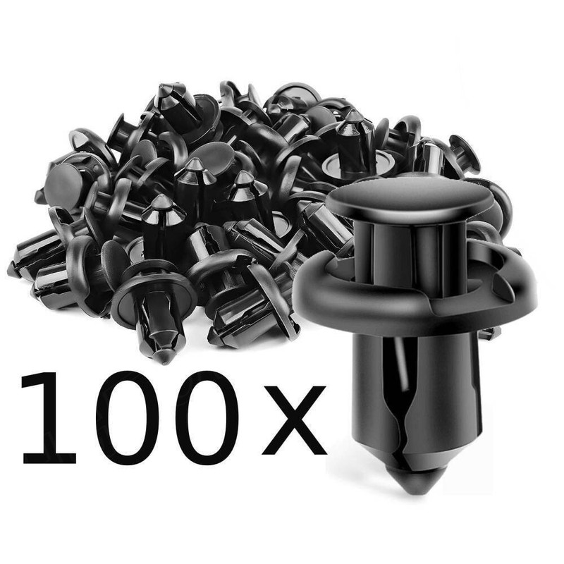 100Pcs/Set Plastic Rivet Car Fender Bumper Push Pin Clips 10mm Hole For Honda