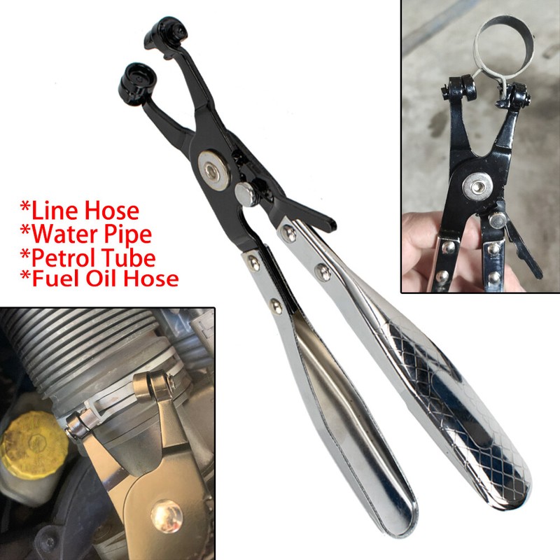 45° Angled Hose Clamp Clip Pliers Car Van Fuel Coolant Air Pipe Spring Garage