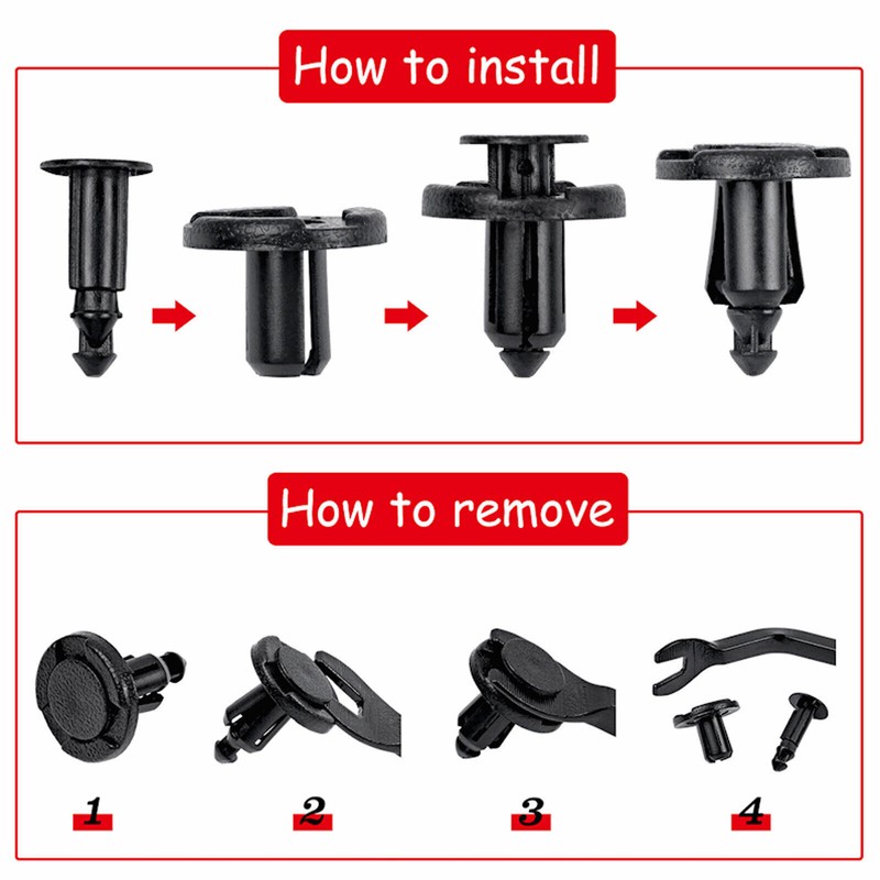 200Pcs Bumper Clips 8mm Plastic Rivet Fastener Mud Flaps Fender Push for NISSAN gallery