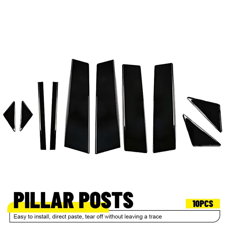 10Pcs Molding B-Pillar Post Door Window Trim FOR Mazda 3 Axela 2014-2018 Black`