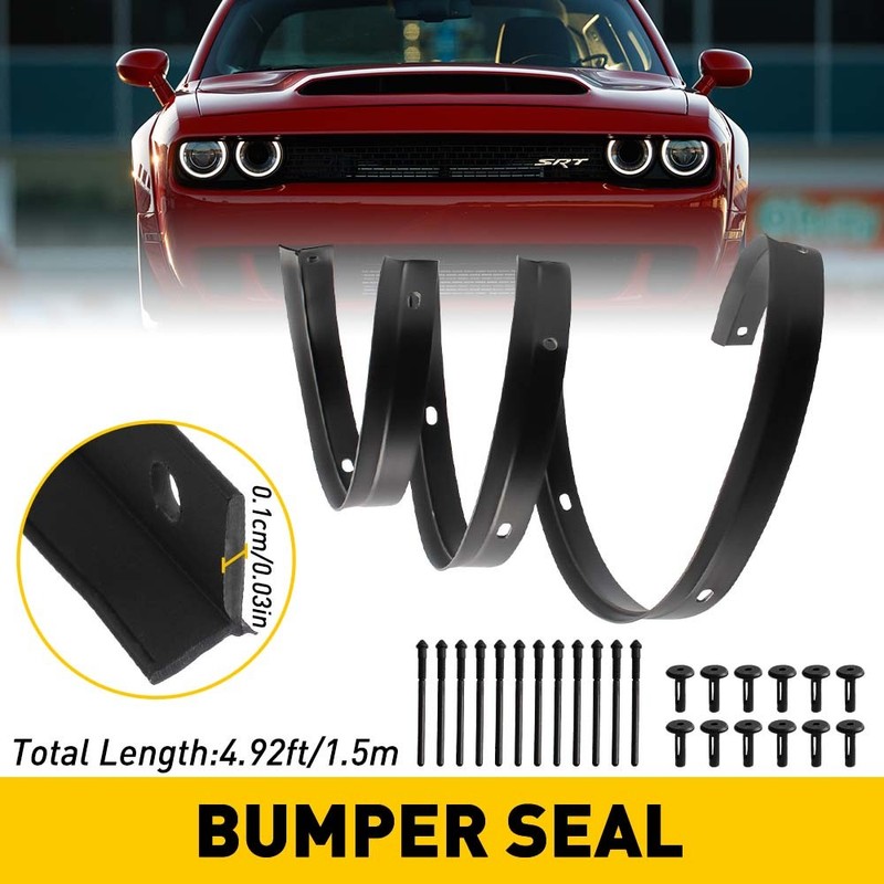 Front Hood Bumper Weatherstrip Seal and Rivets Fit for 2008-21 Dodge Challenger
