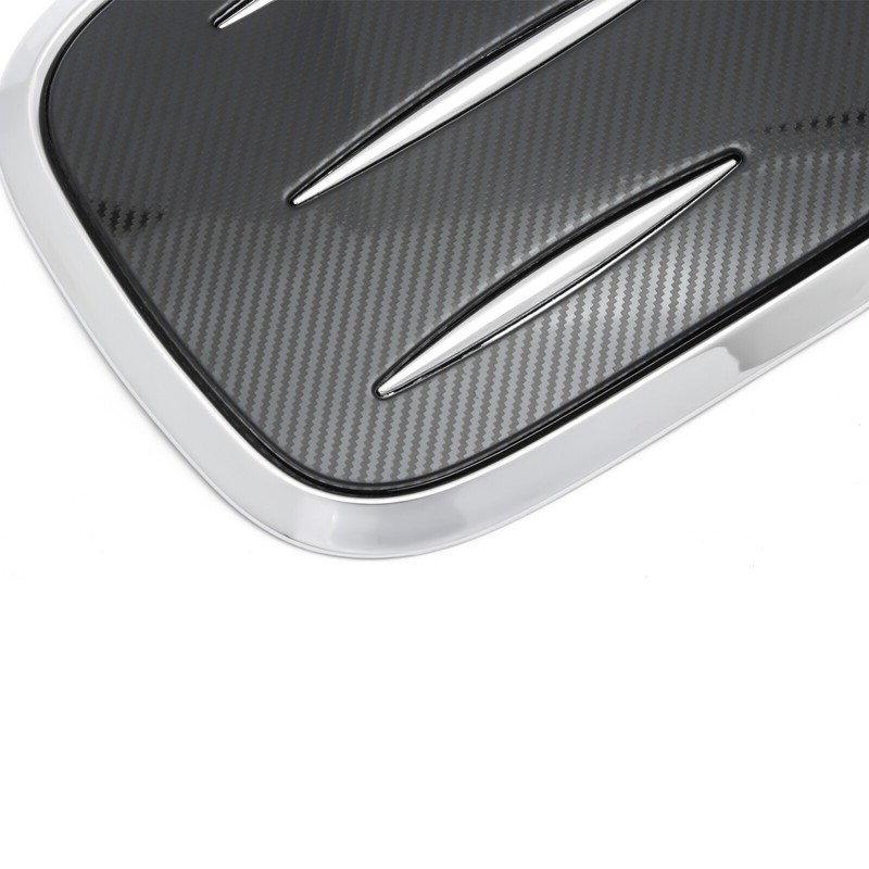 Fuel Oil Gas Tank Cover Cap Trim Chrome & Carbon Fiber Steel For Honda CRV 5th gallery