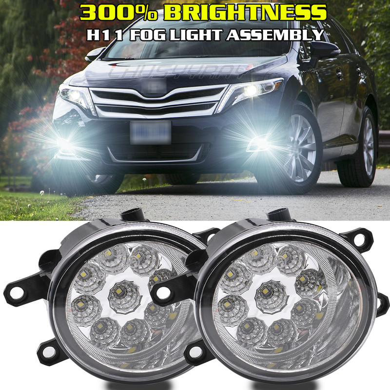 Pair Fog Light Lamp H11 Bulbs 55W Right Left Side For Toyota Venza 09-15 US
