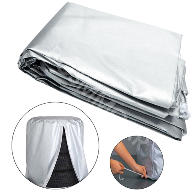 73X10cm Car Tire Cover 4 Tires Big Capacity Storage Bag Silver Outdoor Dustproof gallery