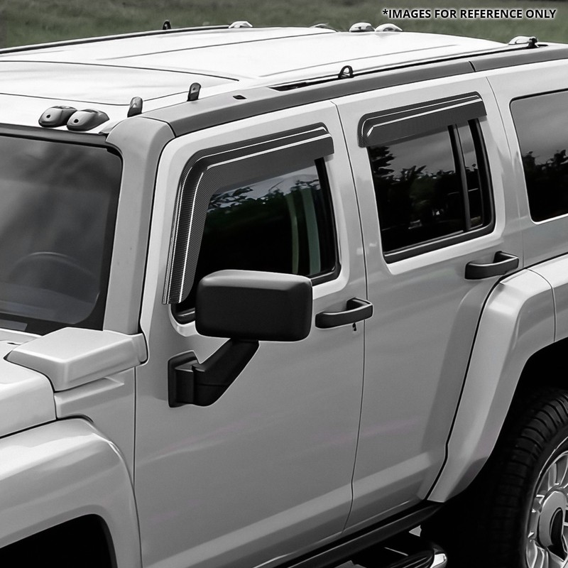 For 2006-2010 Hummer H3 Carbon Fiber Style Window Visors Sun Deflector Run Guard gallery