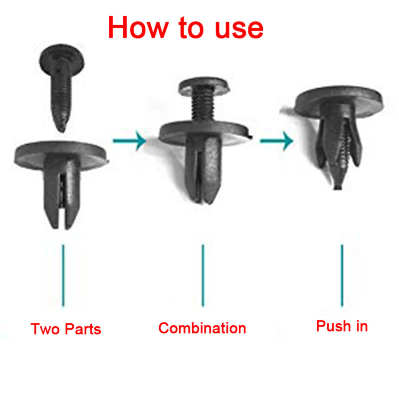 🚗 10pc 6mm GRC-47 Universal Plastic Fender Push Bumper Fastener Clips gallery