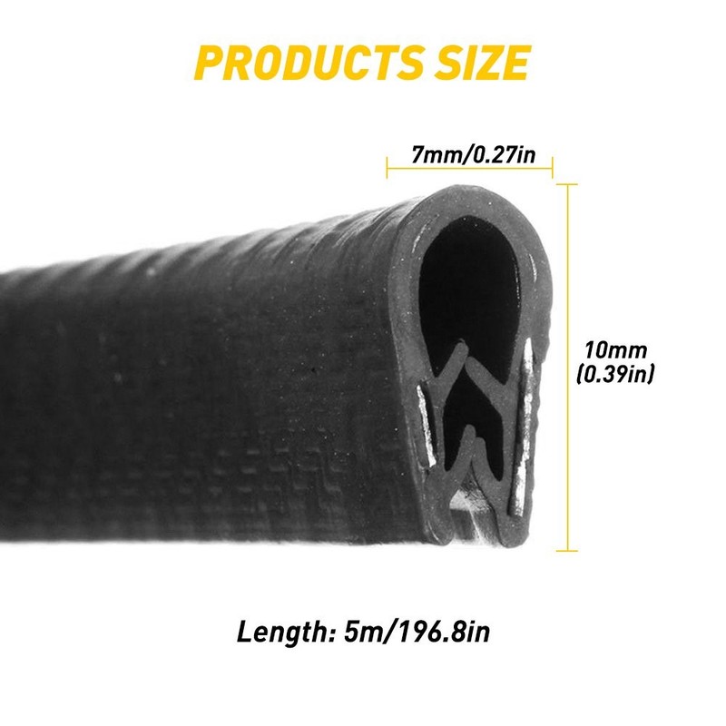 16 Feet Car Auto Rubber Seal Trim Molding Edge Door Lock Protector Weather Strip gallery