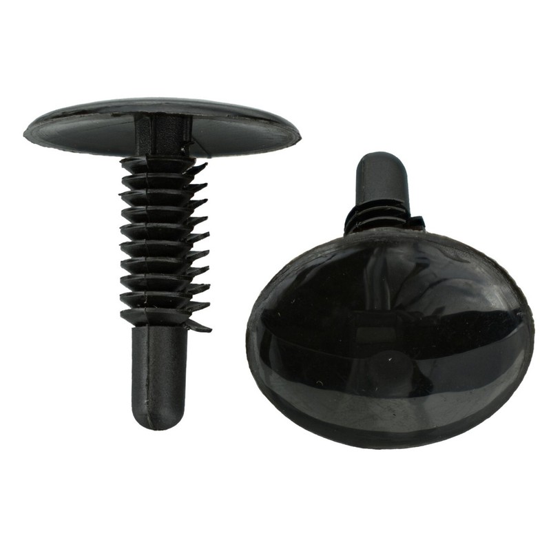 Black Nylon Trim Panel Clip Retainers - 1/4" Hole 1 3/32" Stem 1" Head - 50 Pack gallery