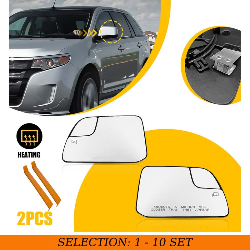 2-20 Side Wing Tow Mirror Glass Heated Clear Fit 2011-2014 Ford Edge Lincoln MKX