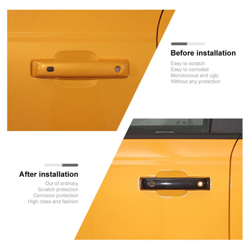 Glossy Black Exterior Door Handle Cover Trim Set 5PCS For Ford Bronco 2021-2026 gallery