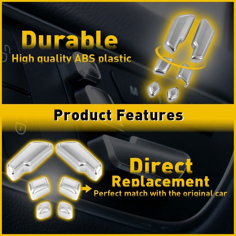 Chrome Door seat Adjust Button Switch Cover Trim for E Mercedes-Benz Class 2set gallery