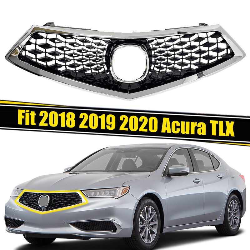 For 2018 2019 2020 Acura TLX Front Bumper Grille Grill Black w/Chrome Trim ASSY gallery