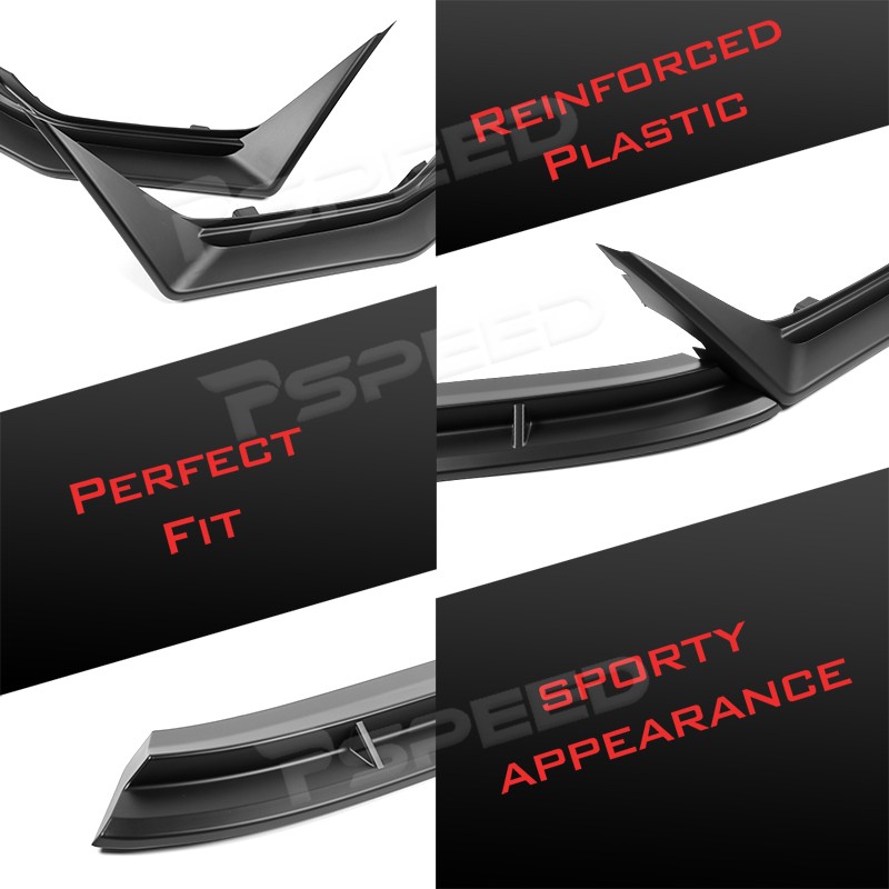 Matte Black Car Front Bumper Spoiler Lip Trim For Subaru WRX CS-Style 2022-2025 gallery