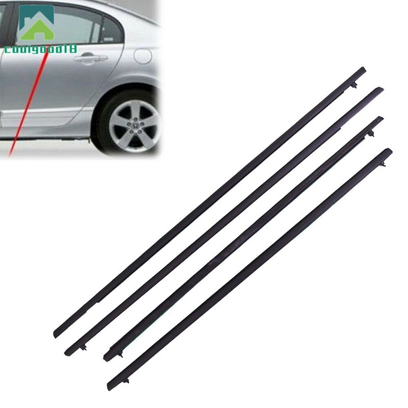 Window Moulding Weatherstrip Seal Belt Fit For Honda Civic 2006-2011 4-Door gallery