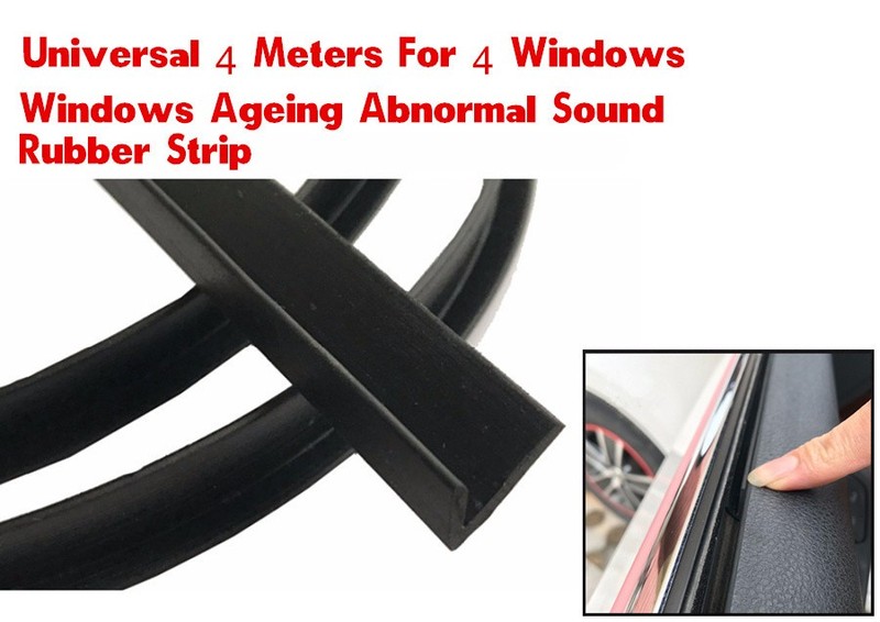 Universal 4M Rubber Sealed Strips Trim For Auto Car Front Rear Side Door Windows