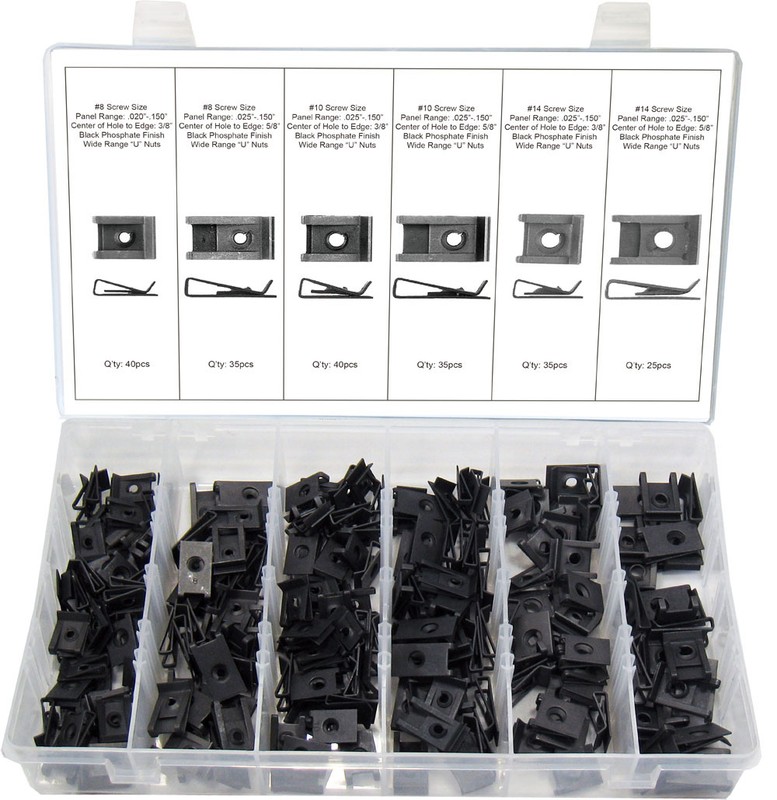 Swordfish 60570 – 210pc Wide Range U Nut Speed Nut U Clip Assortment