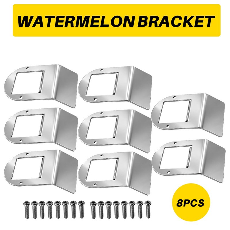8x Watermelon Under Front Frame Light Bracket Stainless Steel Mounts Only Silver
