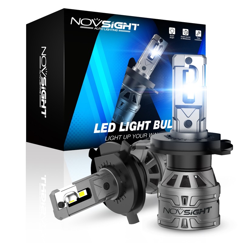 NOVSIGHT H4 LED Headlight Conversion Bulbs Kit H/Low Beams 13000LM Super White