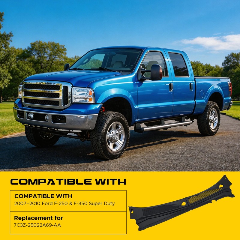 VRC For Ford 2007-2010 F250 F350 Windshield Wiper Vent Cowl Screen Grille Panel gallery
