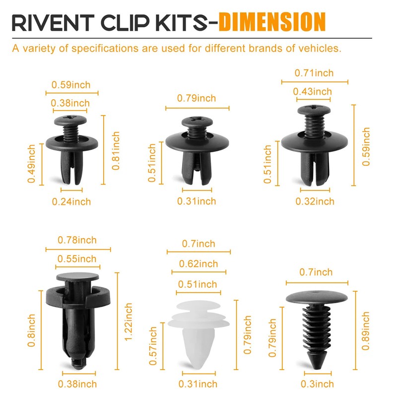 Set Car Body Bumper Rivet Retainer Trim Molding Push Pin Clip Assortments Fit+++ gallery