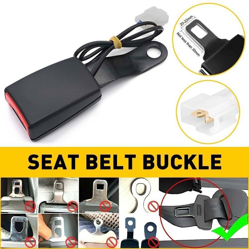 Car Front Seat Belt Buckle Padding Socket Plug Connector with Warning Cable gallery