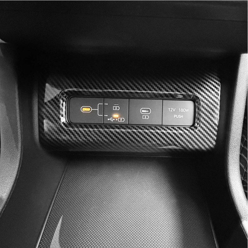 Carbon Fiber USB Type-C Power Panel Cover Trim 1pcs For Hyundai Sonata 2024-2026 gallery